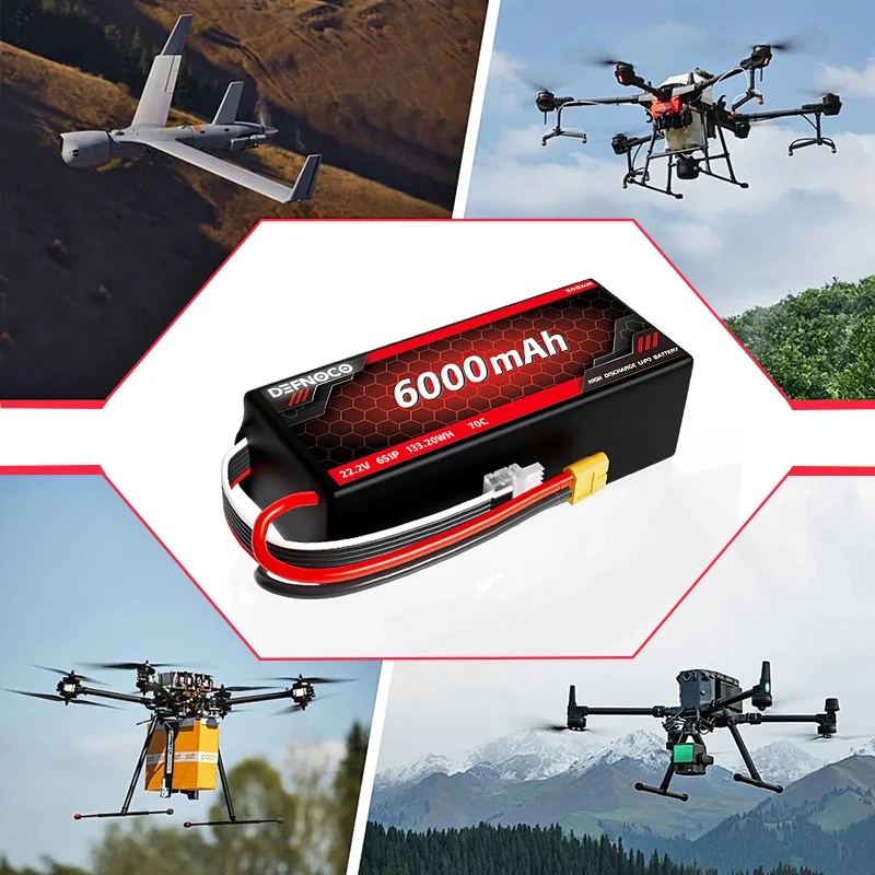 Lipo аккумулятор Defnoco 6000 мАч 6S 22,2 В 70C для FPV/UAV Drone