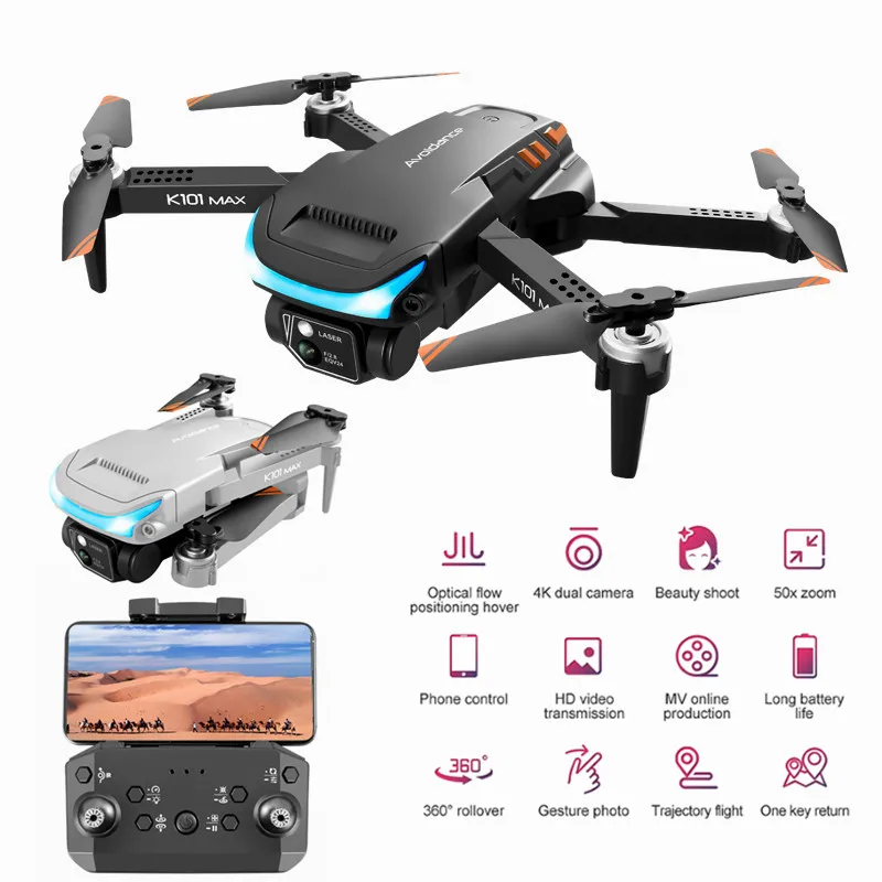 Three-way Obstacle Avoidance Foldable Quadcopter 4K HD Dual Camera Option Flow RC Drone Obstacle Avoidance Dron Gifts RC Toys