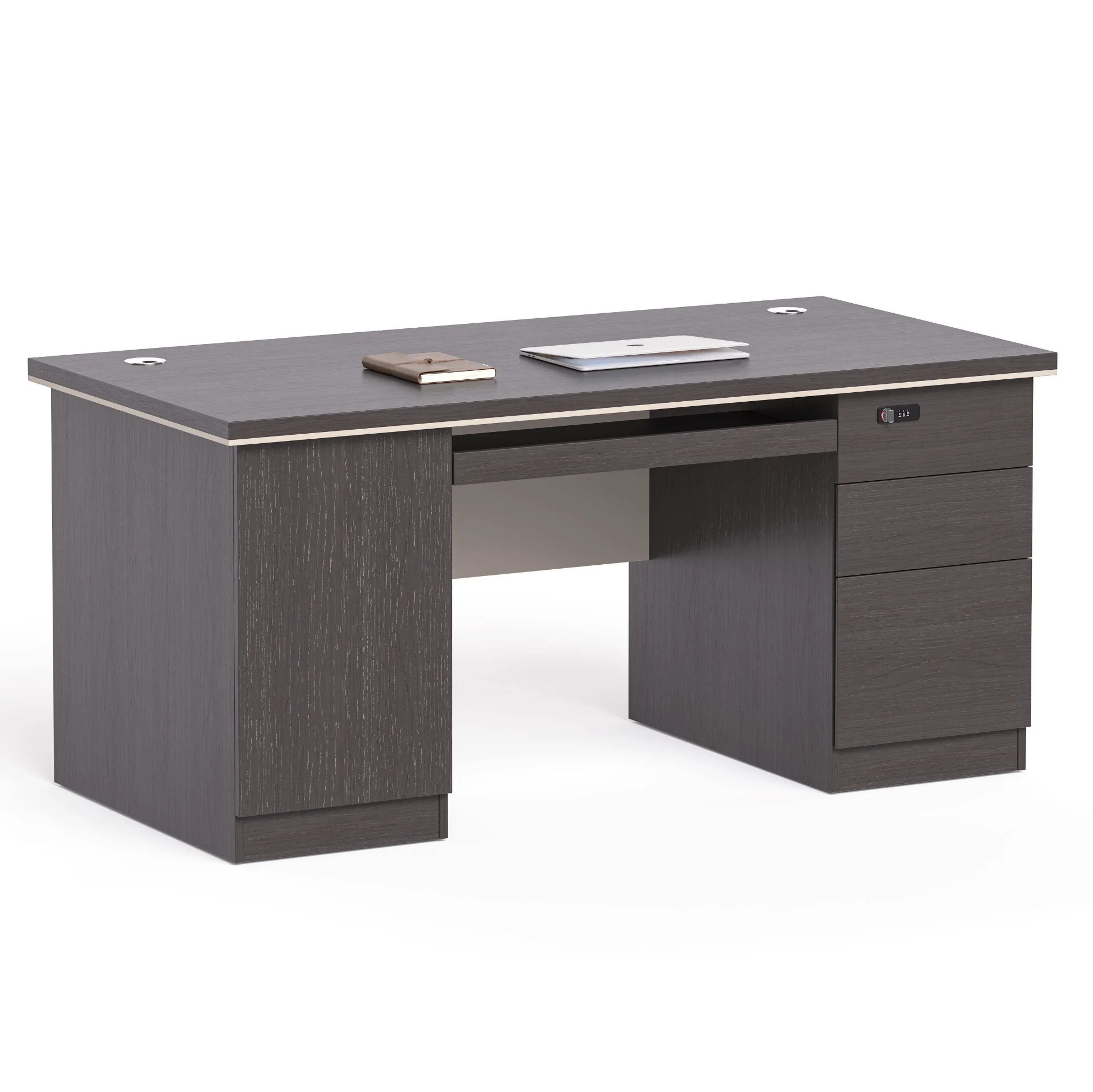 

High Quality Single Staff Wooden Office Table Minimalist Gray Drawer Storage Modern Luxury Office Desk Executive Modern
