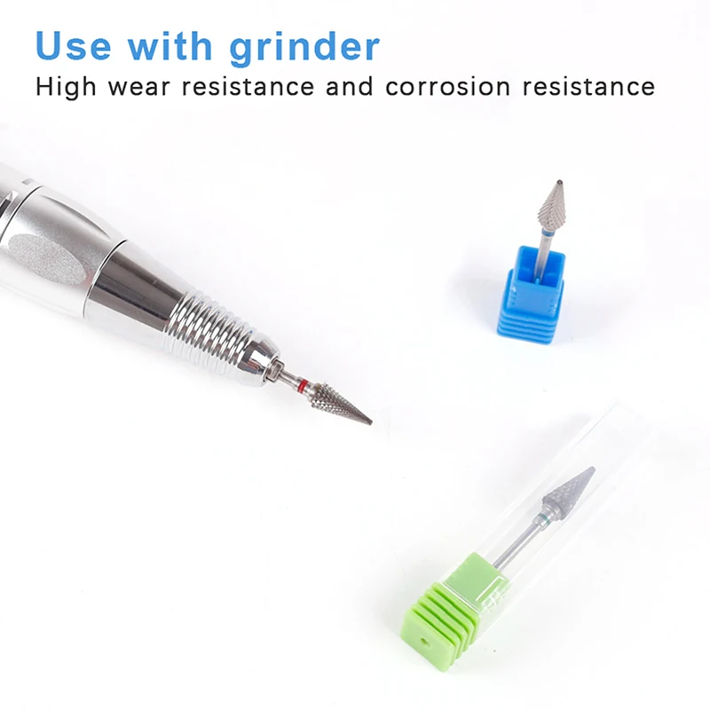 لقم ثقب الأظافر من الصلب التنغستن ، ملحق مثقاب مانيكير كهربائي ، قواطع طحن مزيل طلاء الأظافر جل ، أدوات الأظافر