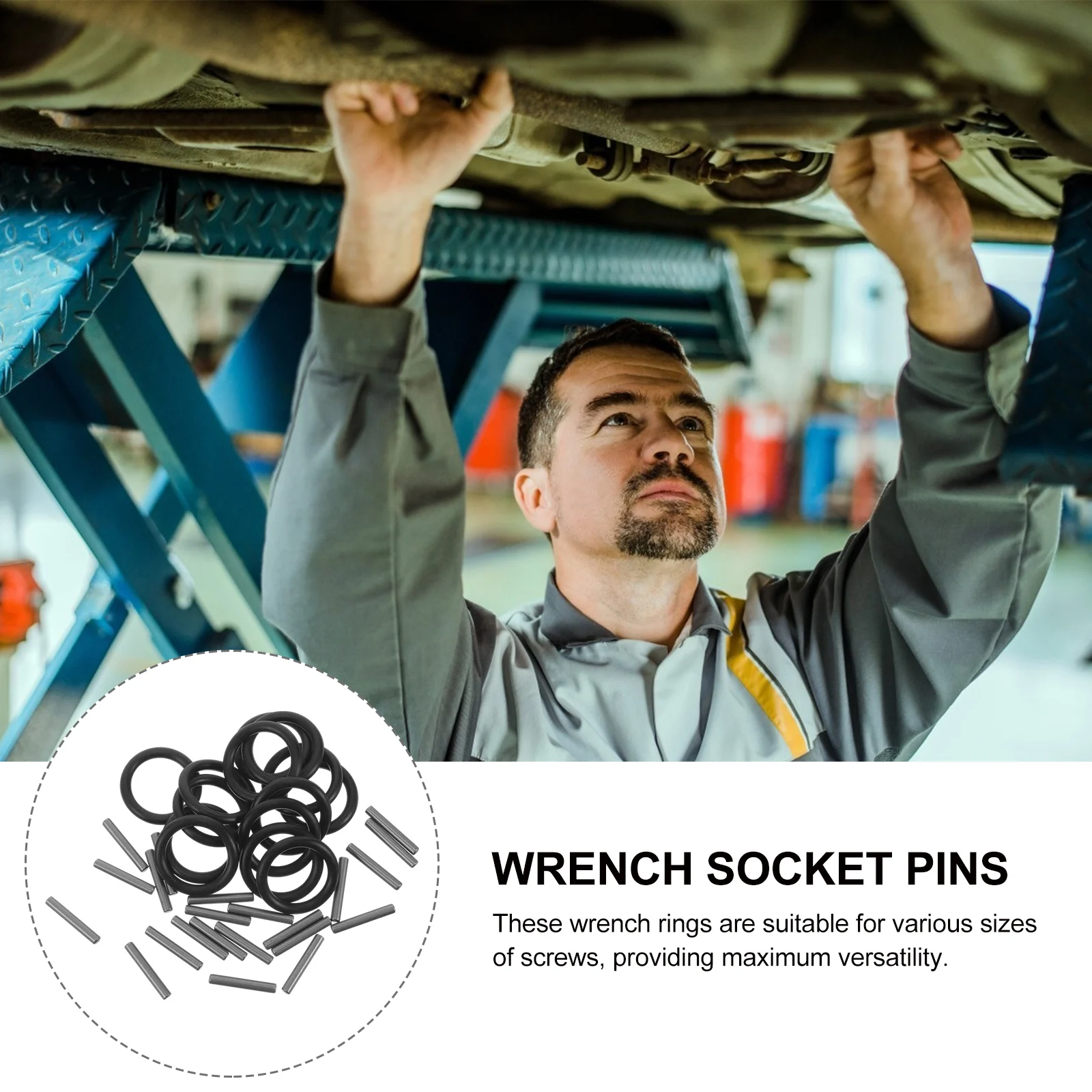 

50 Sets Electric Wrench Socket Rings Repair Tools Multi Use Rubber O Pins Versatile Sizes Efficient Durable Storage