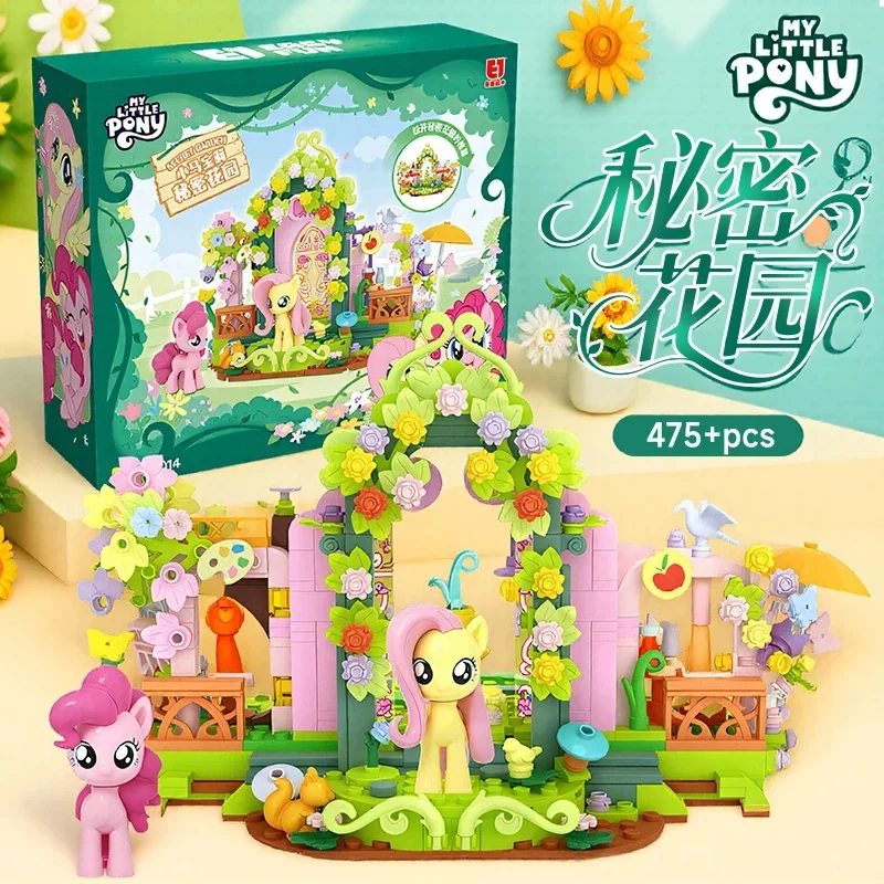 

My Little Pony Series Building Blocks Fluttershy's Secret Garden Assembly Model Twilight Sparkle Pinkie Pie Ornament Toy Gift