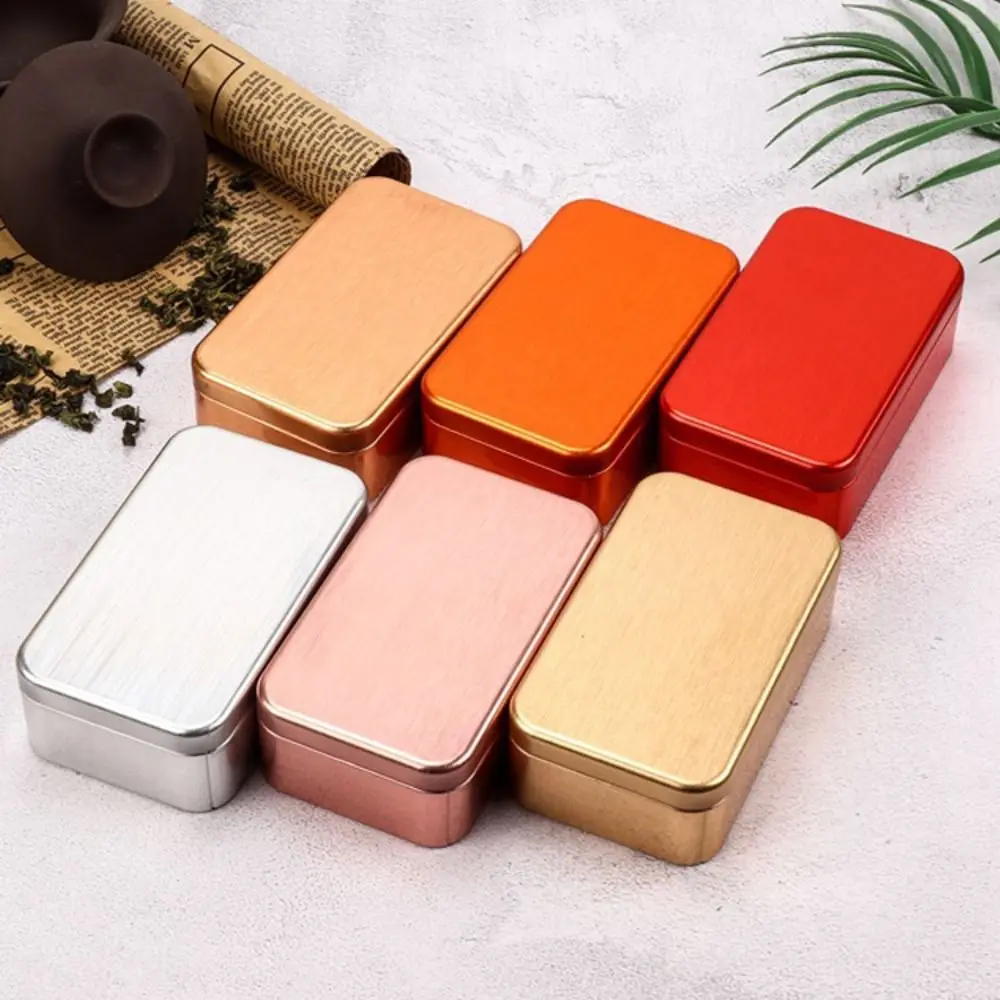 Rectangular Mini Aluminum Tin Jar for Cream Balm Nail Candle Cosmetic Container Refillable Bottles Tea Can Metal Box Candle Jar