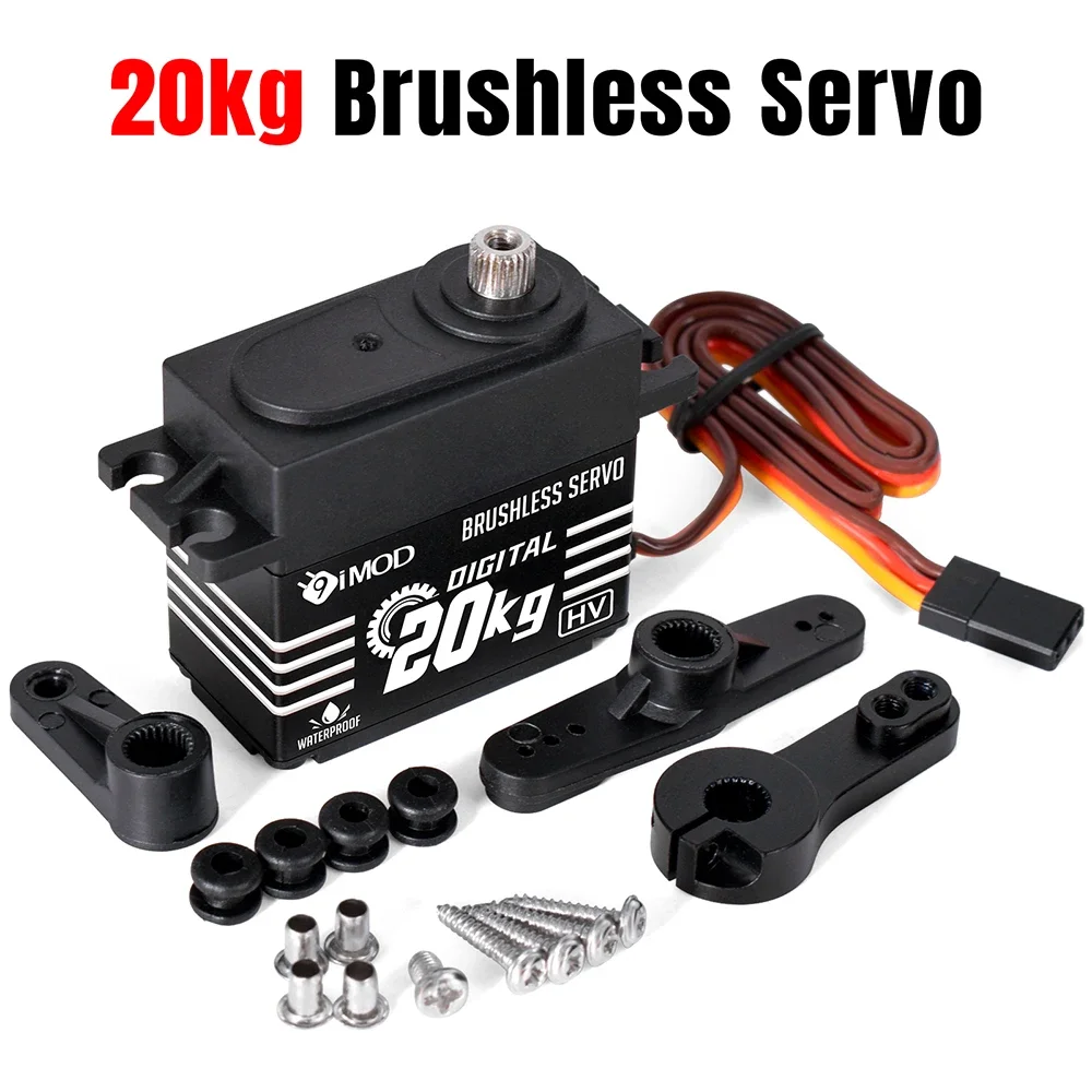 

9imod Standard Brushless Servo 20KG Aluminum Alloy Case Waterproof Digital Metal Gear Servo for 1/8 1/10 RC Crawler Car Boat DIY