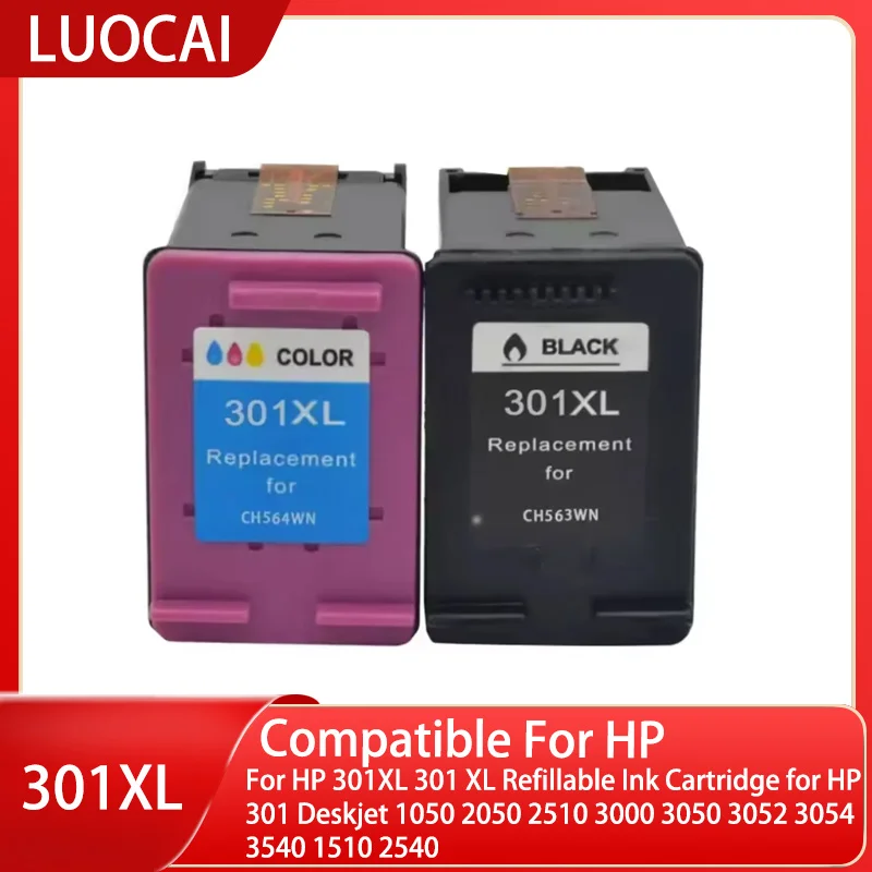 

Многоразовый картридж для HP 301XL 301 XL, чернильный картридж для HP301 Deskjet 1050 2050 2510 3000 3050 3052 3054 3540 1510 2540