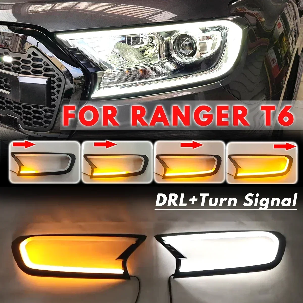 3 Style 2x LED Head Light Front Shell Cover Trim For FORD RANGER T6 WILDTRAK 2015 2016 2017 2018 ABS Lamp Hoods Body Kit