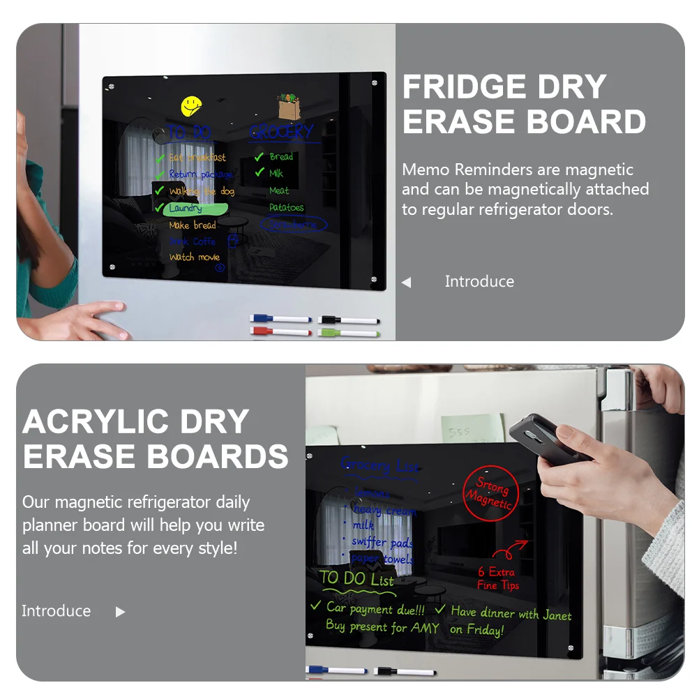 Fridge Board for Magnetic Practical Dry Erase Acrylic Clear Planning Boards Message Fridge