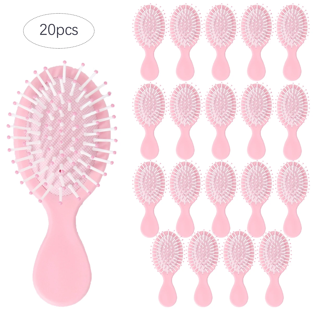 20pcs Mini Hair Brush, Soft Nylon Bristles, Scalp Massage Brush, Easy to Style Hair, Travel Size, Special for Real Hair Wigs