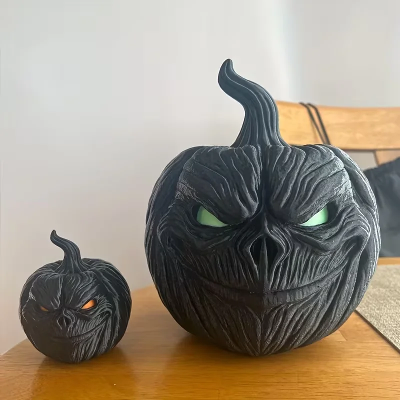 Dunkle Kürbis-Tischdekoration, geeignet für Weihnachts- und Halloween-Dekoration. – Detail 3