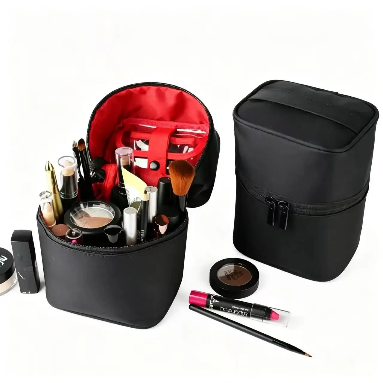 New High-End Portable Hard-Shell Three-Dimensional Hand-Held Makeup Bag, Creative Travel Toiletry Storage Bag, Detachable Nylon Women's Bag