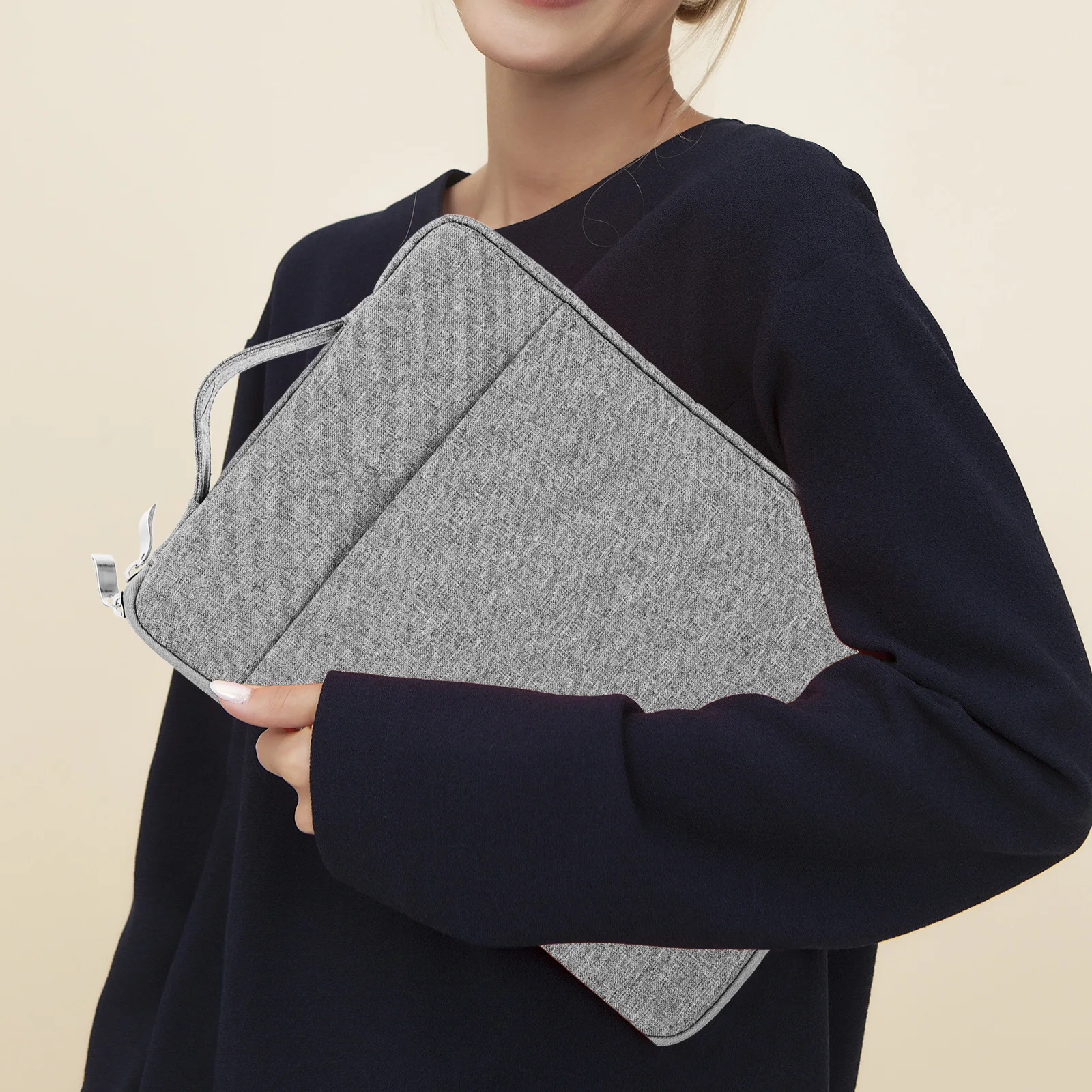 

11 Inch Computer Handbag Durable Denim Material Lightweight Laptop Pouch for Travel Work College Business Protection