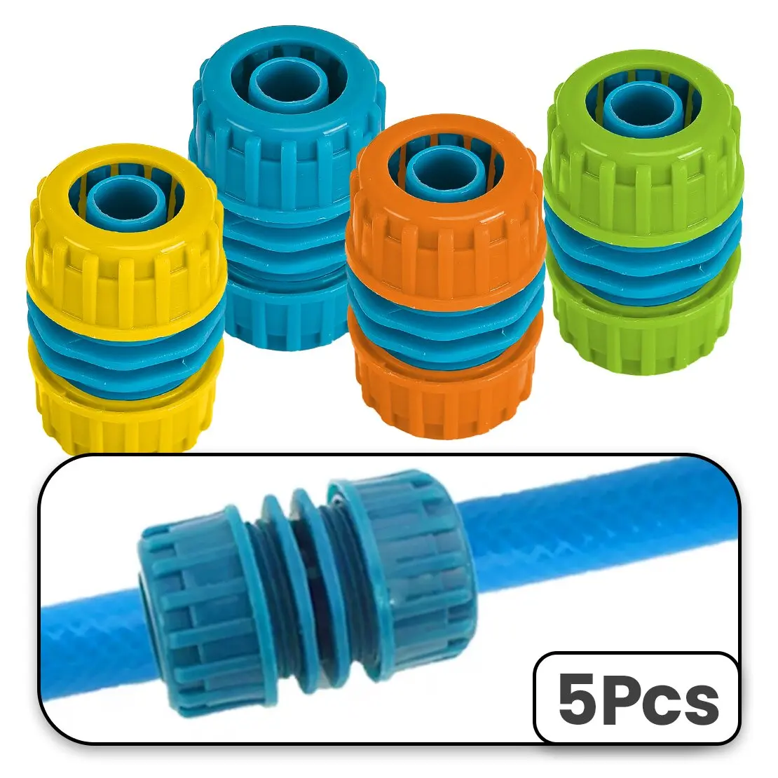 

5Pcs Hose Pipe Joint Connector Adapter Mender Joiner 1/2" Plastic for Garden Agricultural irrigation