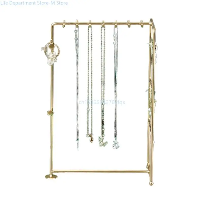 Elegant Iron Jewelry Holder Space Saving Storage Shelf Necklaces Bracelets Earrings Display Stand Portable Jewelry Rack