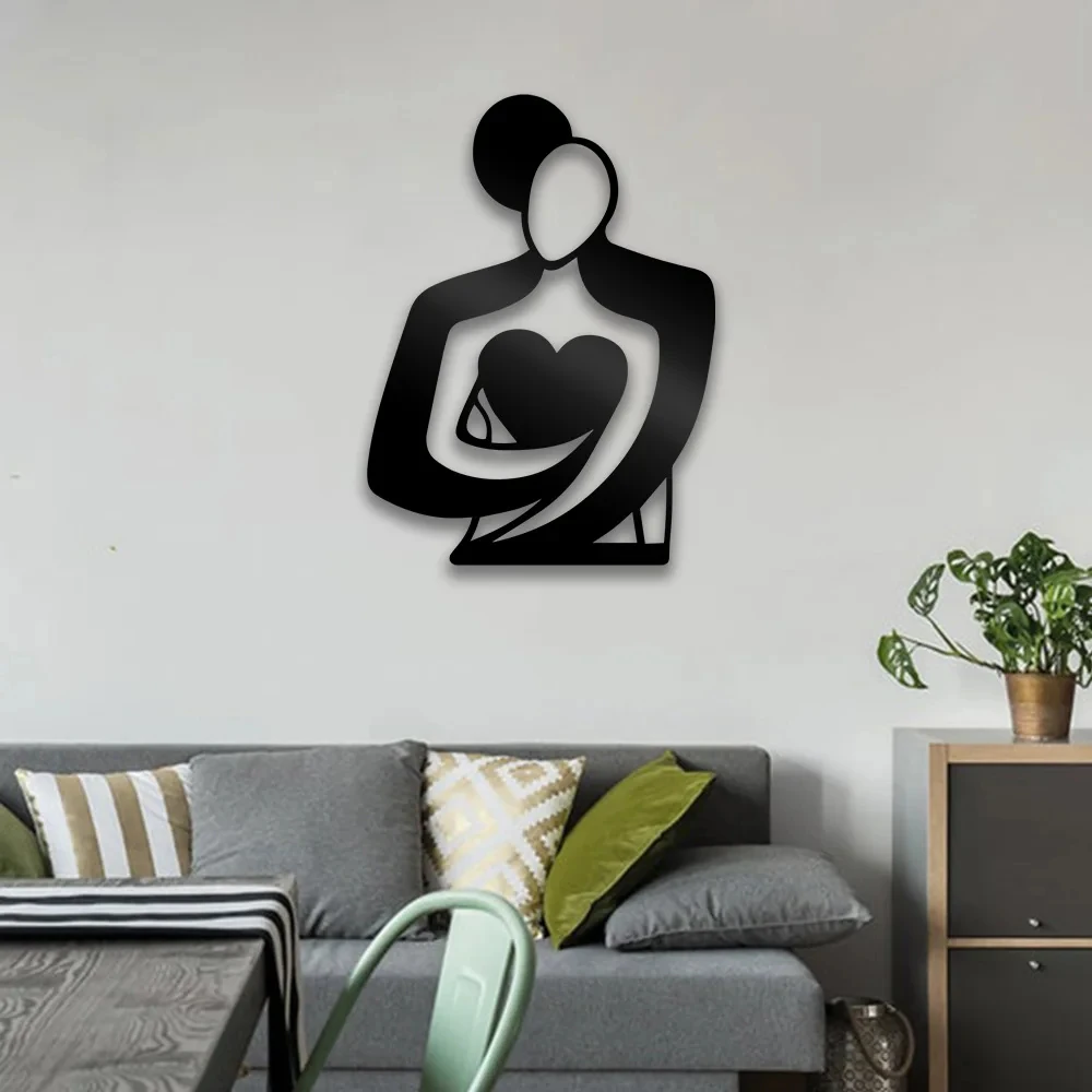Embrace Love Home Metal Wall Decor Sign Aesthetic Bedroom Room Door Decoration Modern Hangings Plate Decorative Items