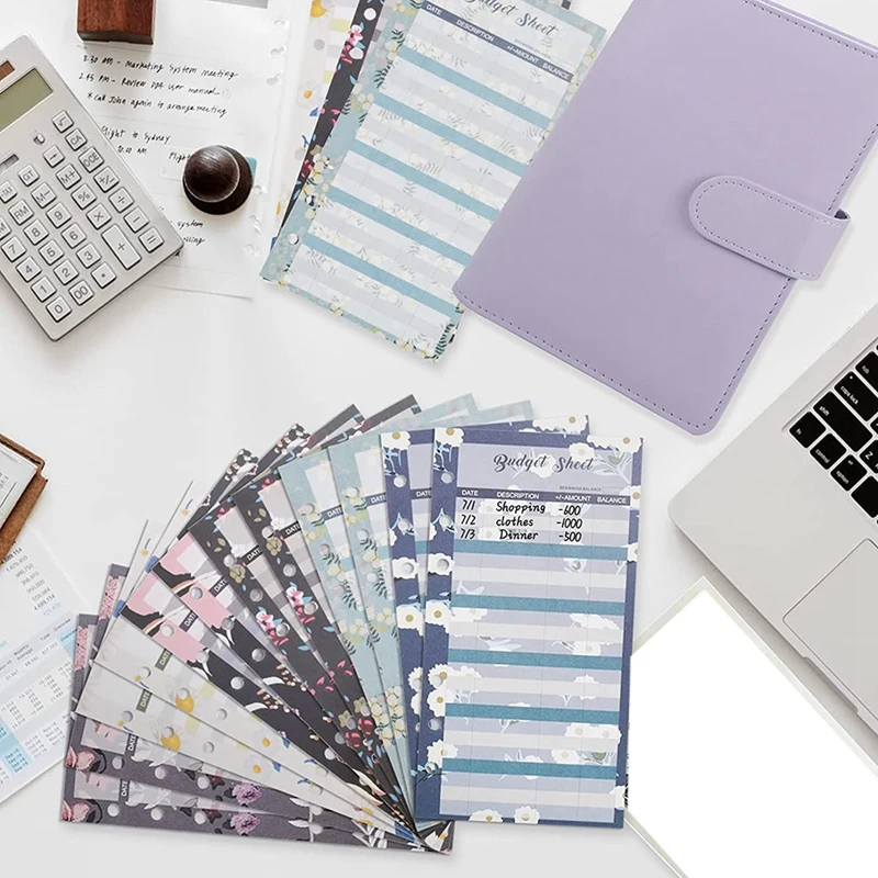 Lembaran pengikat anggaran-60 buah pengatur anggaran biaya untuk penganggaran dan manajemen keuangan, buku besar, pengatur tagihan