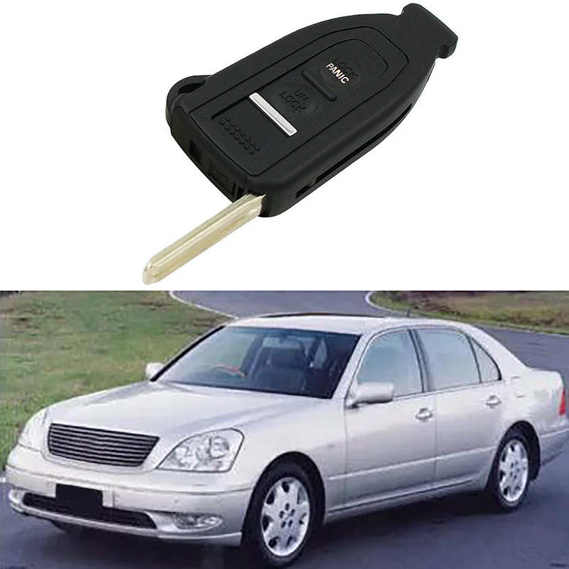 NEW-2 Buttons Replacement Smart Car Remote Key Shell Uncut Blade For Lexus LS430 2002-2006