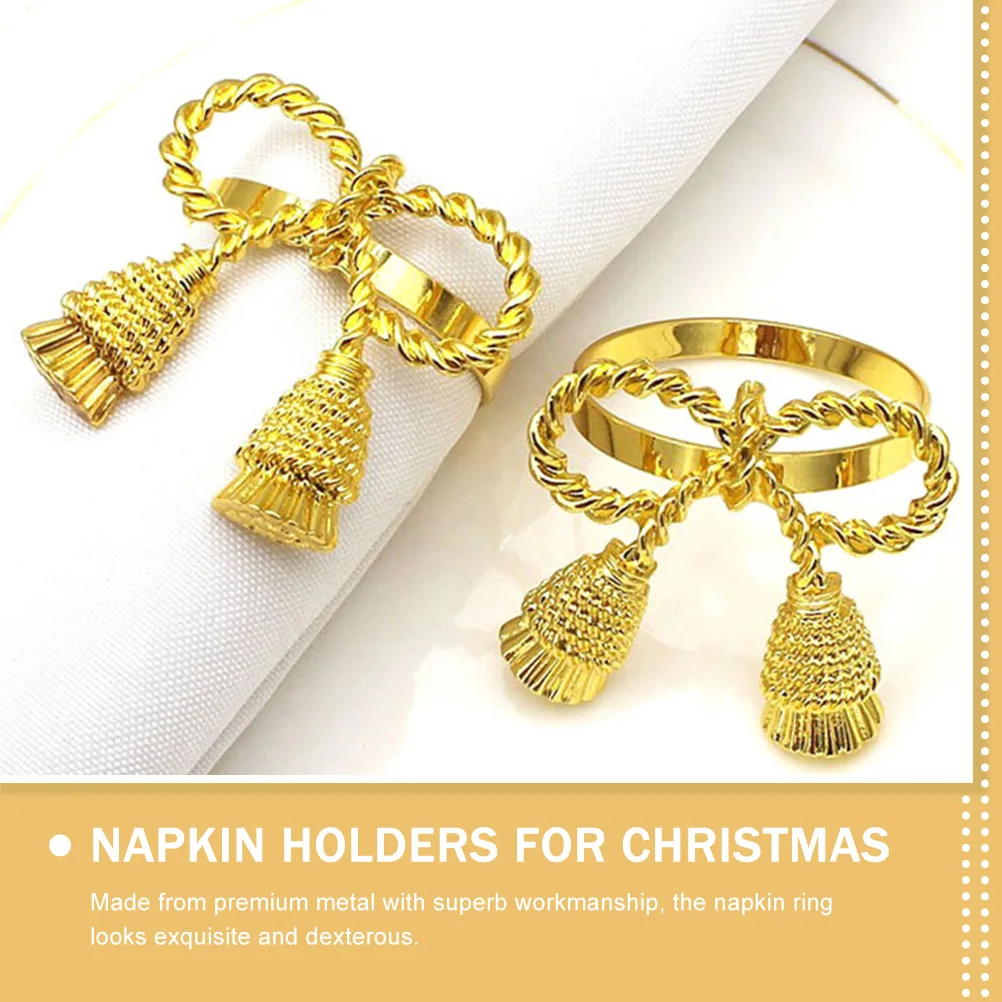 

6pcs Creative Napkin Rings Metal Holders Decorative Christmas Dining Tableware Alloy Buckles For Party Hotel Restaurant