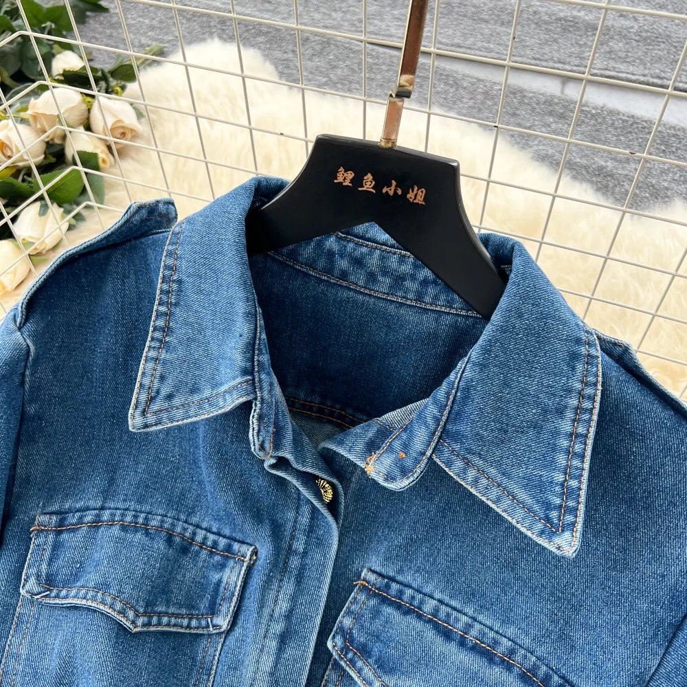 Solid Women Denim Dresses Belted Jean Dress A Line Ankle Lenth Long Lantern Sleeve Waist Cinch Loose Casual Elegant 2025 Autumn