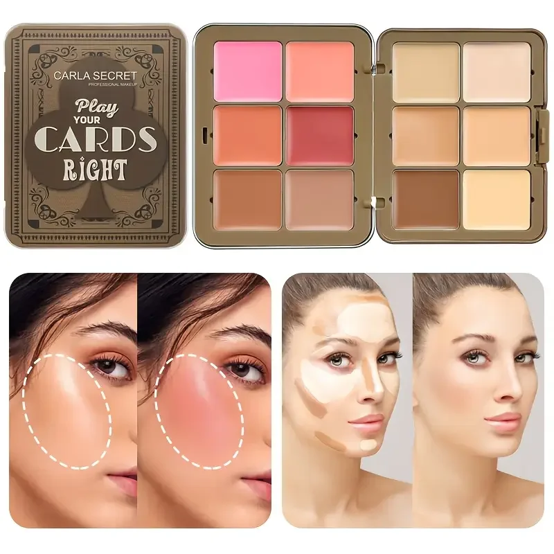 لوحة مكياج كونسيلر أحمر الخدود متعددة الوظائف مكونة من 12 لونًا، لوحة مكياج مغذية وطويلة الأمد #2