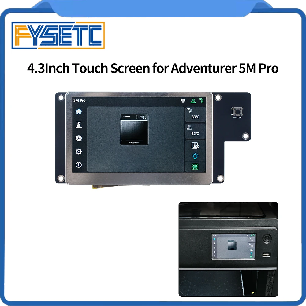 

Для Flashfroge Adventure 5M Pro Screen 4,3-дюймовый сенсорный экран Высококачественный мониторинг в реальном времени 3D-печати