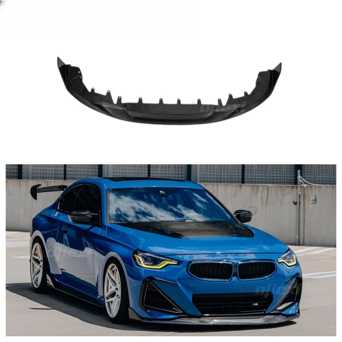 Dry Carbon Fiber Front Lip for BMW 2 Series G42 M240i Coupe 2023+ Upgrade Front Bumper Spliter Spoiler Lip Body Kit