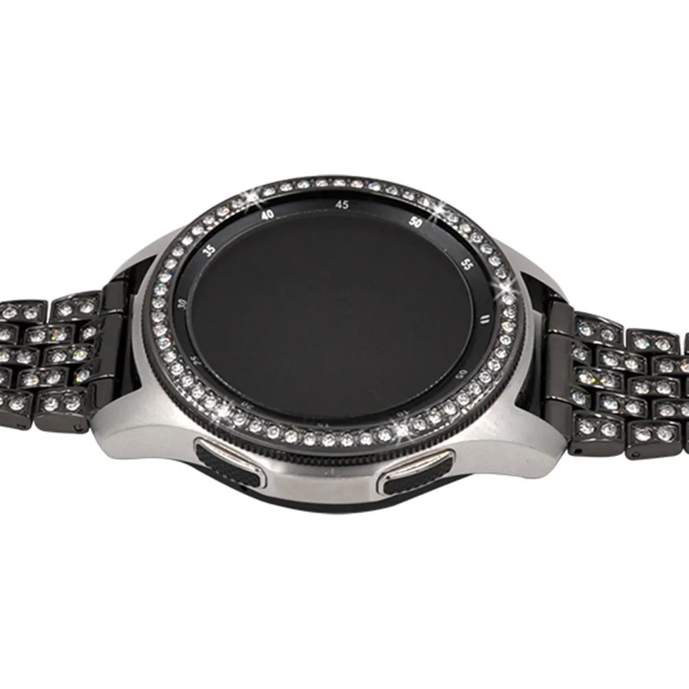Anel de Bezel de Diamante em Liga de Ouro Rosé Compatível com Galaxy Watch 42mm, Protetor de Colisão e Arranhões para Smartwatch, Luxo e Moda