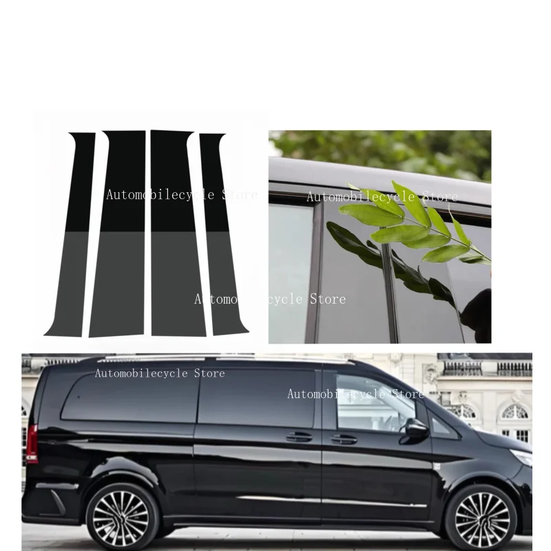 

Door Window Pillar Posts Door Trim Cover Stickers Fit For Mercedes-Benz V-Class Marco Polo Metris 2015-2021 6pcs Glossy Black
