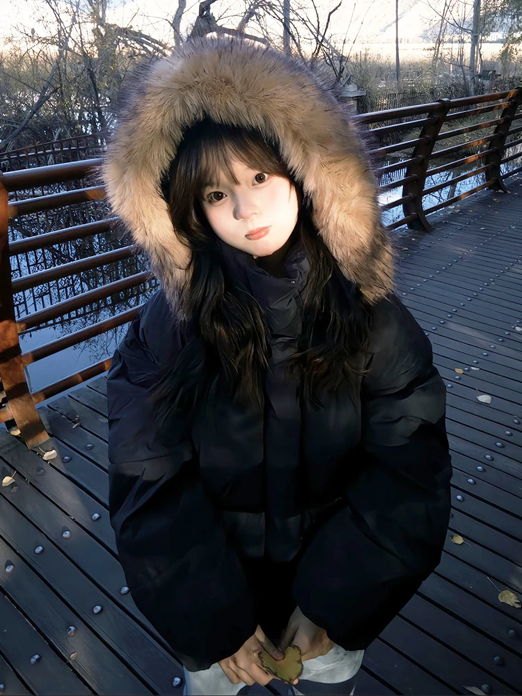 

Ретро-куртка в американском стиле с капюшоном из искусственной кожи и хлопка, теплая, для мужчин и пар, зимняя повседневная верхняя одежда