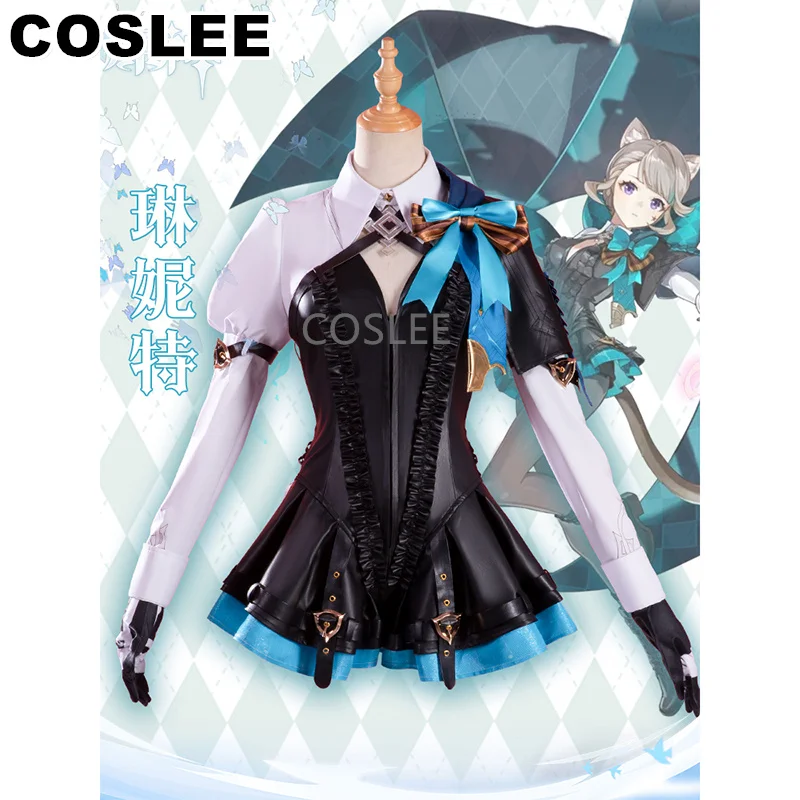 COSLEE [XS-XXL] Lynette Cosplay Costume Genshin Impact Magician Game Suit Lovely Uniform Role Play Women Halloween Party Outfit