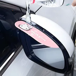 Sanrio Car Reversing Mirror Rearview Mirror Rain Shield Waterproof Cover Reflector Sun Visor Cartoon Hello Kitty Car Accessories
