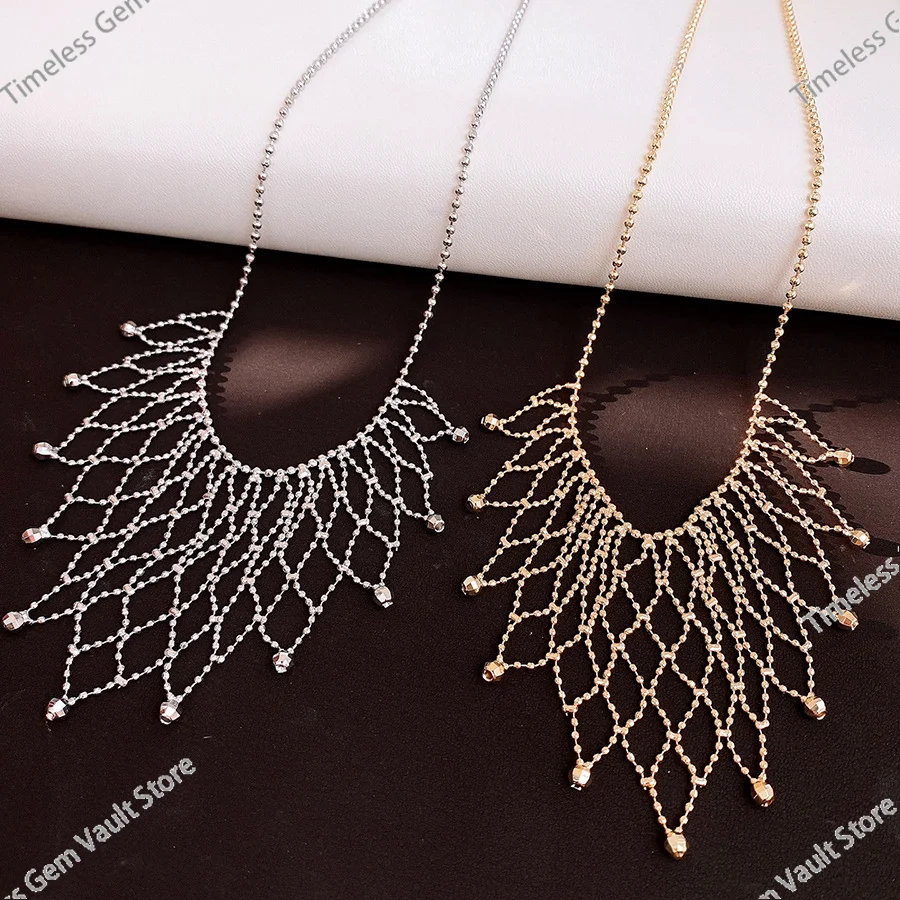 

New Metal Cutout Tassel Necklace Light Luxury Niche Temperament Sweater Chain Fashion Creative Jewelry