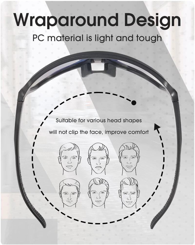 SCVCN Radfahren Gläser UV400 Photochrome Sonnenbrille Männer Sonne Mountainbike Straße Fahrrad Brillen Sport Laufen MTB Zyklus Gogg – Detail 5