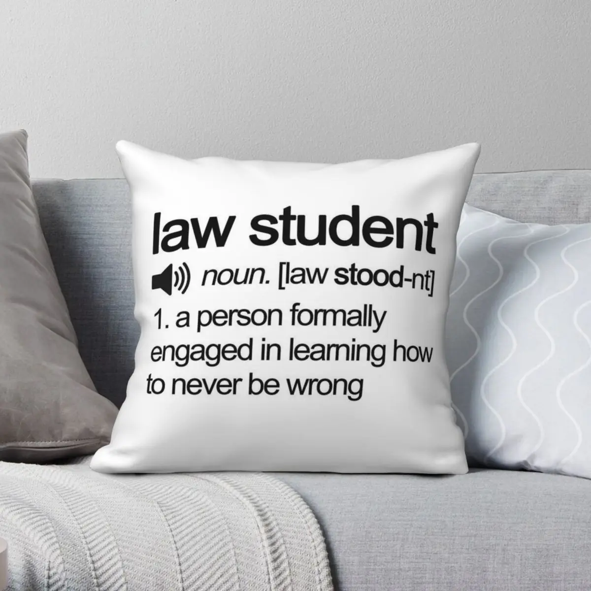 Law Student Defined Square Pillowcase Polyester Linen Velvet Pattern Zip Decorative Throw Pillow Case Home Cushion Cover