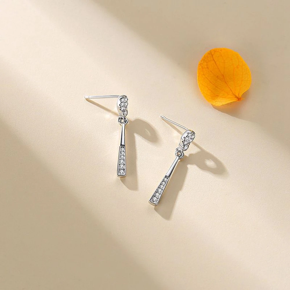 PuBang Fine Jewelry Solid 925 Sterling Silver Round Gemstone High Carbon Diamond Drop Earrings for Women Wedding Gifts Wholesale