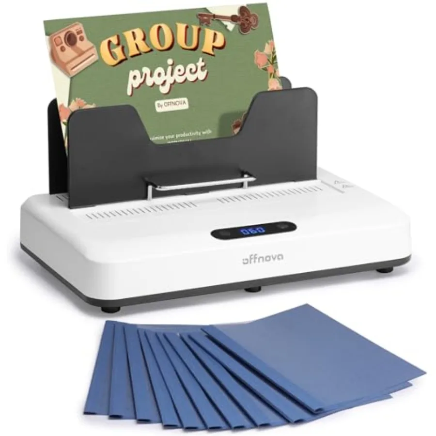 

Thermal Binding Machine 500 Sheets Capacity No Preheat Air Cooling Book Binder with 20 Binding Covers for A4 A5 Letter Size Bus