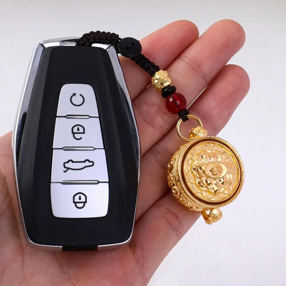 

Copper Zodiac Cornucopia Key Chain Rotatable Exquisite Chinese Style Lucky Pendant Brass Coins Crafts Car Key Ring