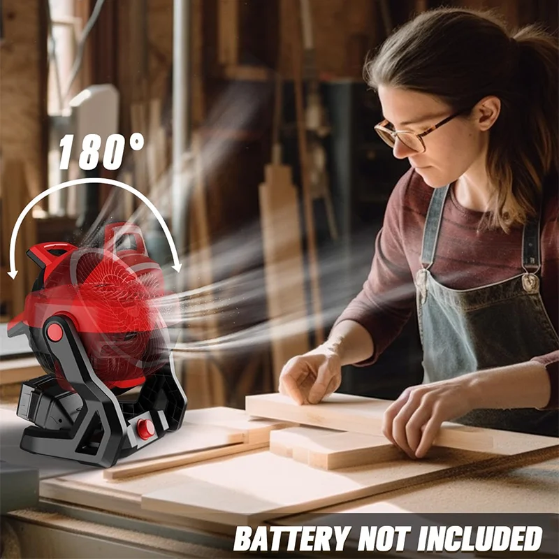 For Milwaukee Turbo Fan EGOD Wide-Angle Fan 180° Rotation Portable Fan Rechargeable Blower Multi Scene Adaptation Electric Tools