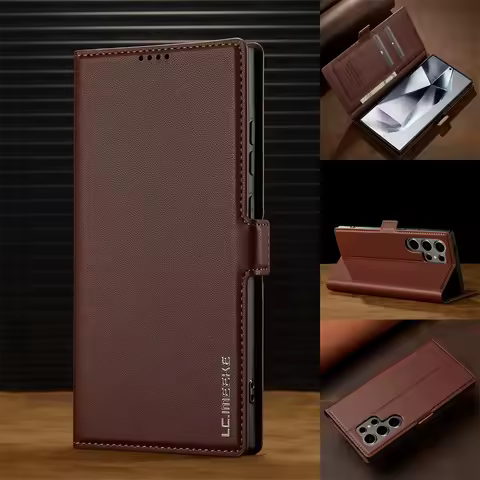 Leather Card Holder Wallet Flip Case For Samsung Galaxy S25 Ultra S24 FE S21 S20 S23 S22 + Plus A55 A54 A53 A35 A16 A15 A14 5G