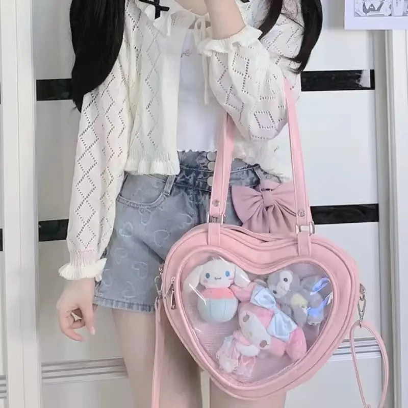 New Sweet Cute Uniform Heart Crossbody Bags Cute Kawaii Bags Teenage GirlsLolita Bag Fashion Trendy Ita Bag сумка