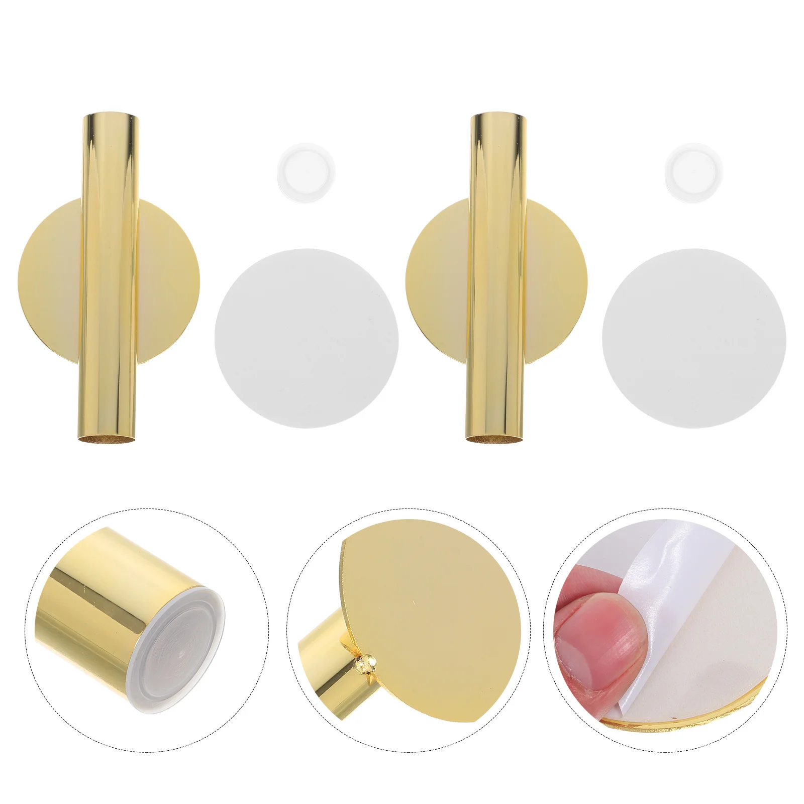 

2pcs Wall-Mounted Flower Tube Minimalist Metal Vase For Small Spaces Modern Home Decor Bedroom Office Wedding Memorial Wall