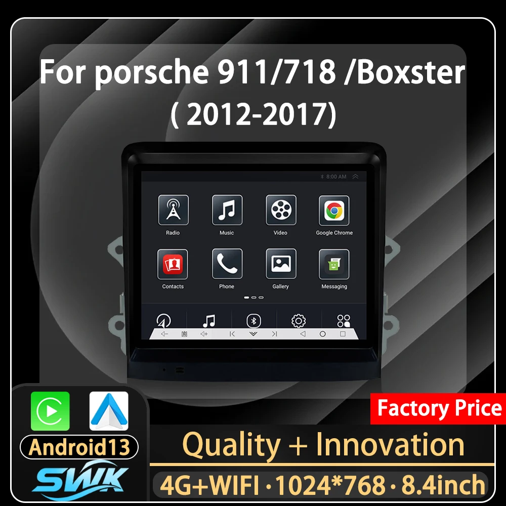 

Android 13 Car Radio Wireless Carplay For Porsche Boxster 718 911 Bluetooth WIFI 2012-2017 IPS FM GPS 8.4inch