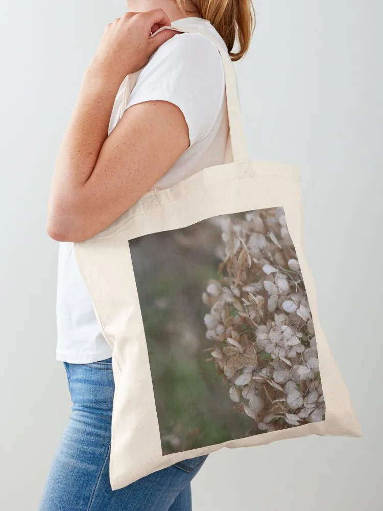 Dried hydrangea flower photography detail Tote Bag Women bags Fabric bag bag for beach Women's