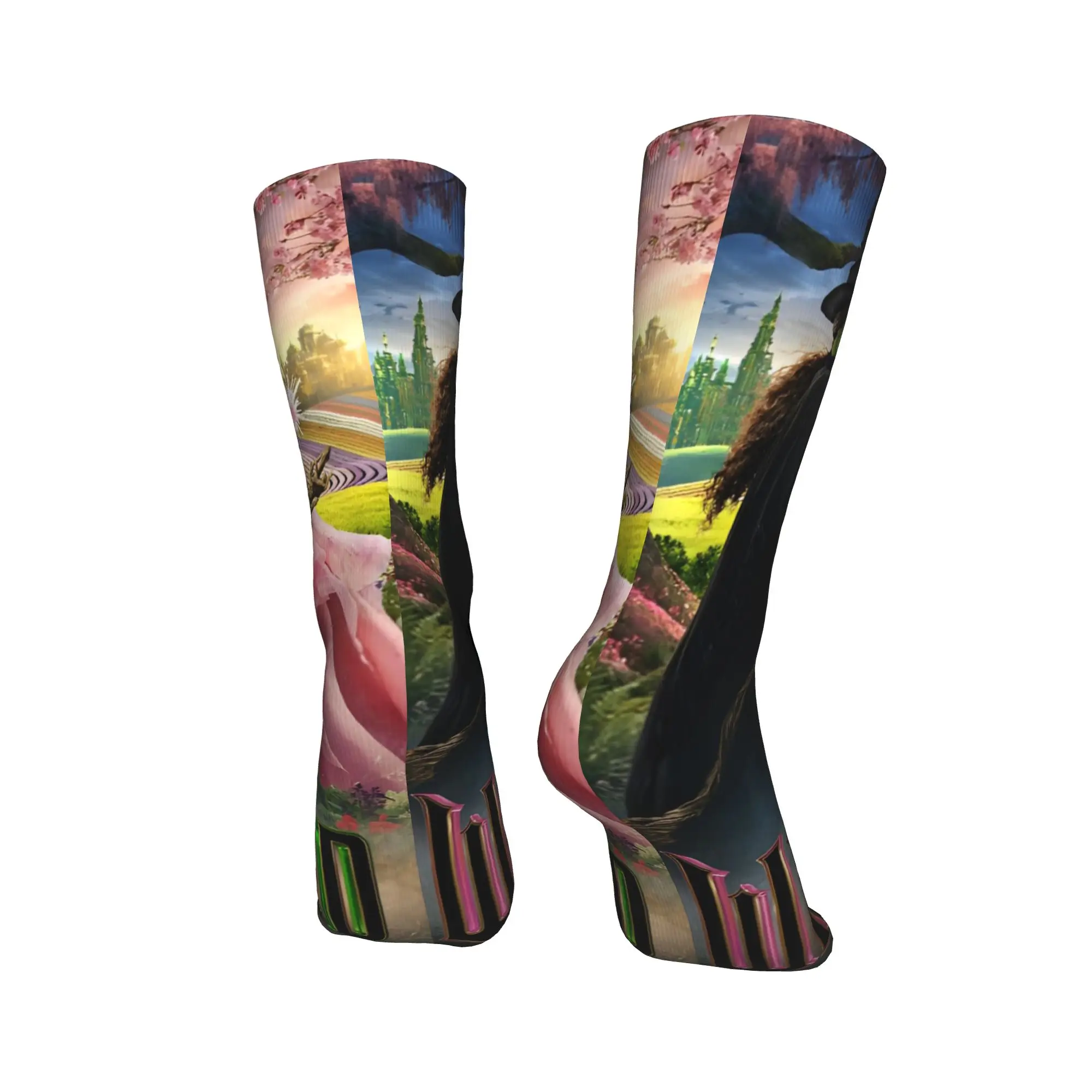 Wicked Elphaba & Glinda Tonal Calcetines Medias de otoño Pareja de moda Calcetines transpirables Diseño Skateboard Calcetines antisudor