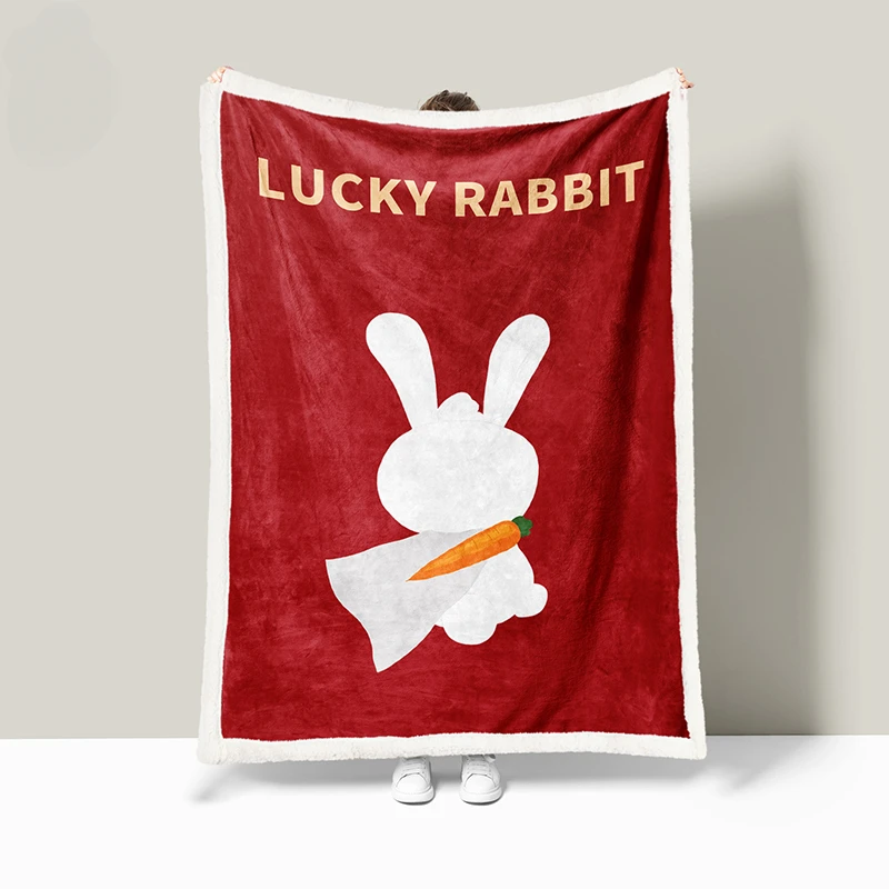 

Guyong Rabbit Birthday Year Double Blanket Air Conditioning Blanket Student Nap Blanket Dormitory Original New Year's Blankets