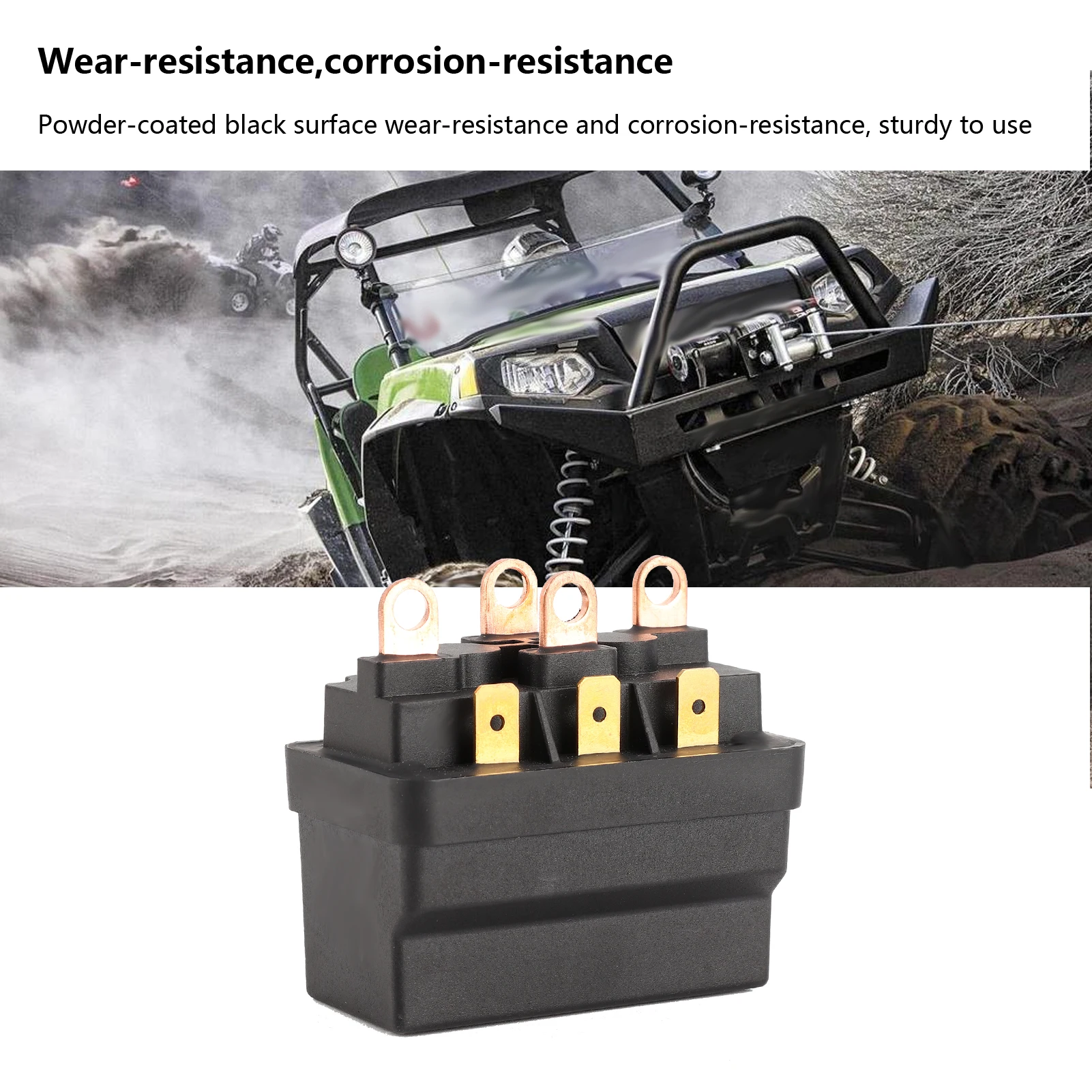 ATV Winch Solenoid 120A Solenoid Relay Winch Solenoid Contact Relay Contactor 12V 120A Steel  for ATV UTV 4X4 Vehicles