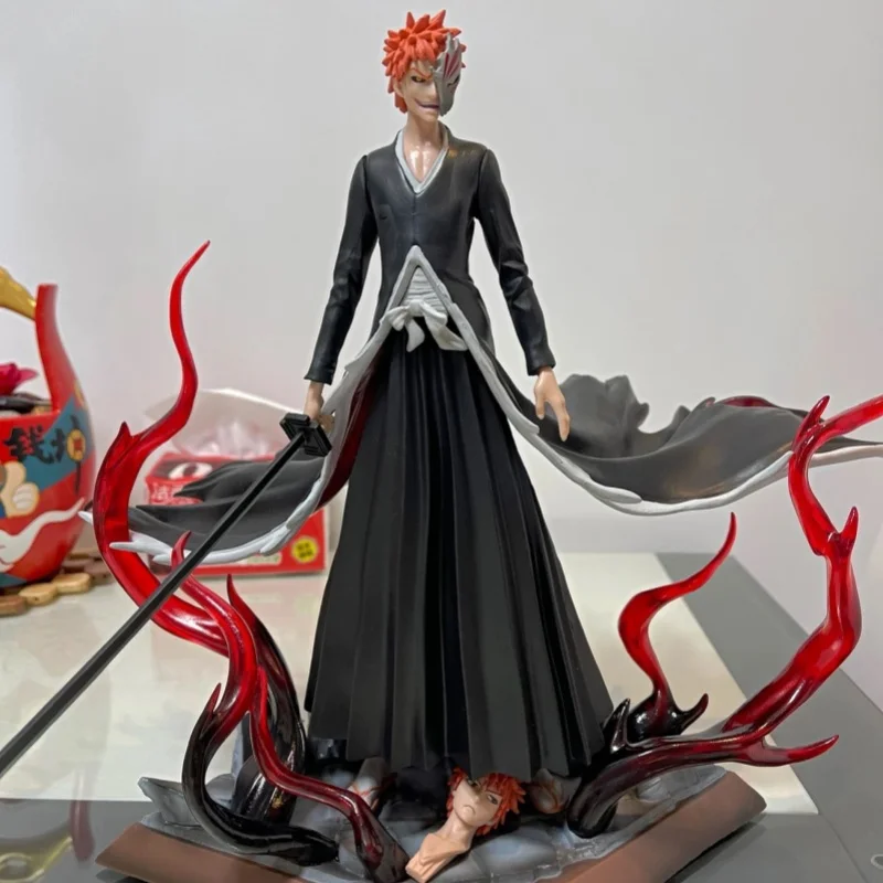 29cm 2 Heads Anime Bleach Kurosaki Ichigo Figure Model Toy PVC Action Figure Gk Statue Tabletop Decorating Collect Doll Gift