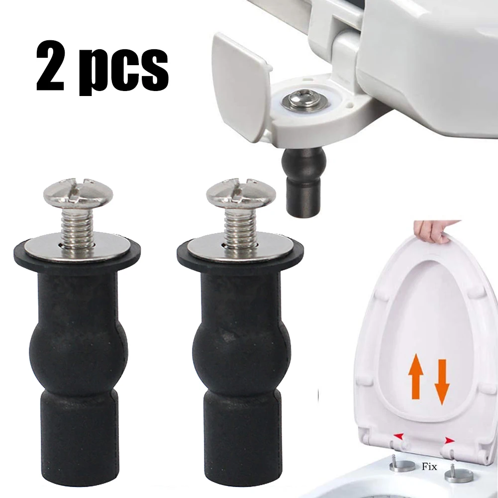 

2 Pack Toilet Seat Screws Hinges Expanding Rubber Top Nuts Fixings WC Blind Hole For-Broken Toilet Seat Hinges bathroom tools