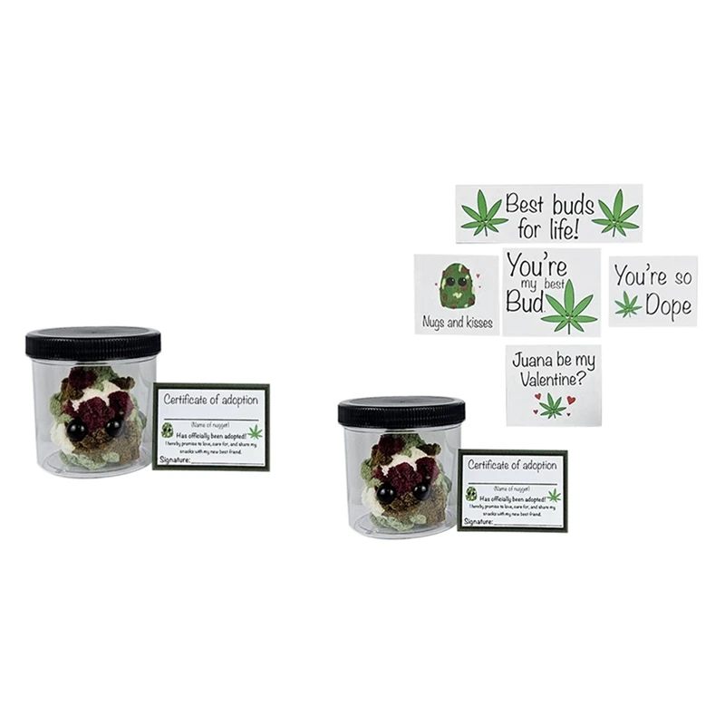 Adopt A Weed Plushie,Jar Funny Plush Desktop Accessories