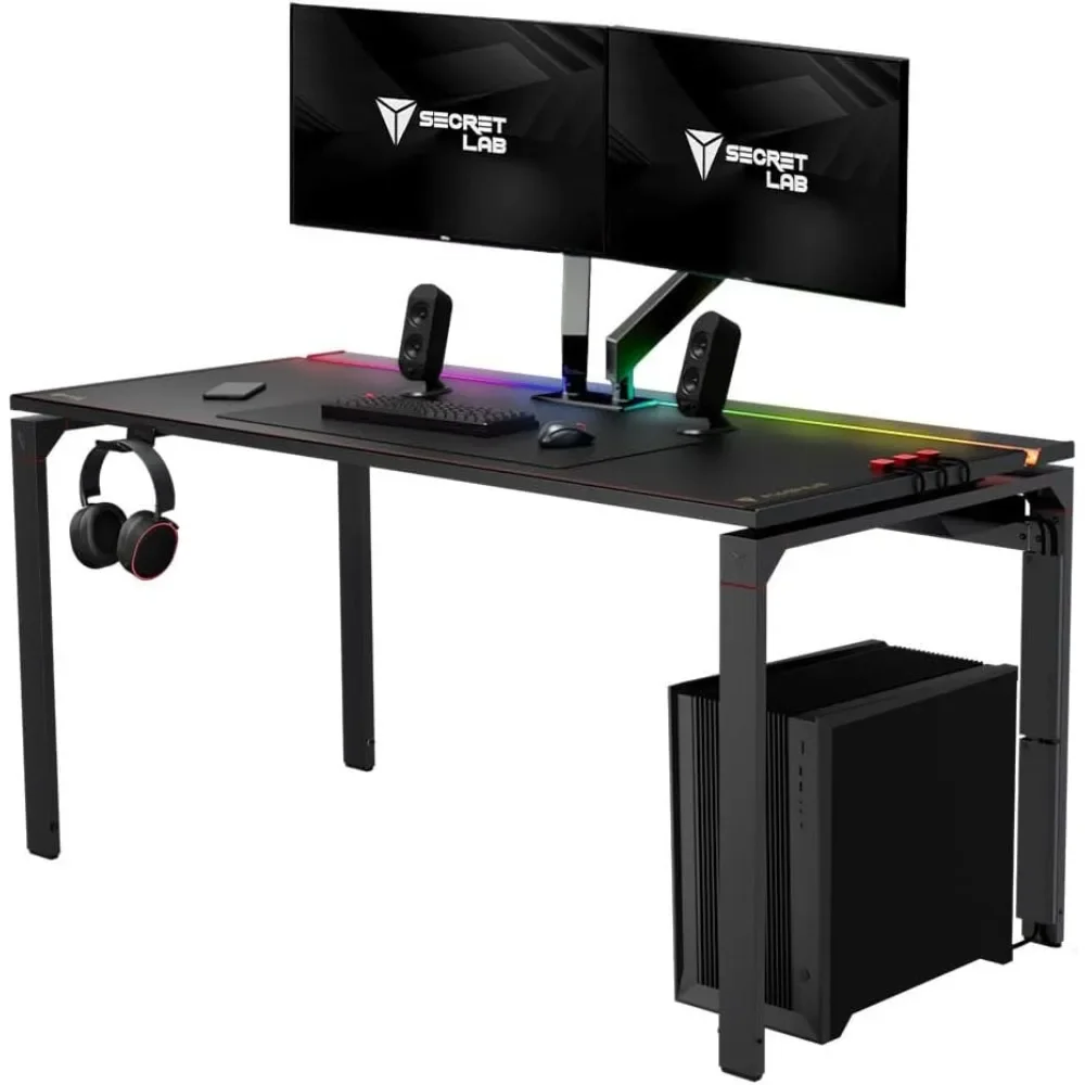 Ergonomic Gaming Desk with Magnetic Ecosystem, in-Built Cable Management Tray, Ultra-Durable Metal Desk