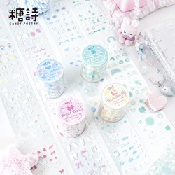 MINKYS Kawaii Cat Bow Hand Tent Tape Sticker Colorful Letter Symbols Cute Cartoon Creative Decorative Stickers